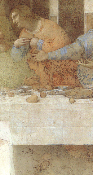 In the mural Philip's feet